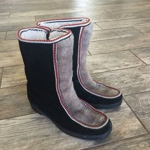 YODELERS Sherpa Suede Apre Ski Snow Boots 8.5